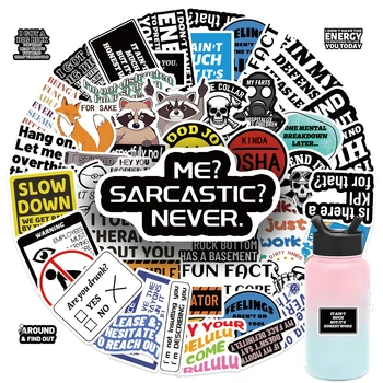 50 pezzi adesivi divertenti per adulti decalcomanie cartoni animati in PVC per laptop scrapbooking bottiglie d'acqua auto superficie in vetro compatibile