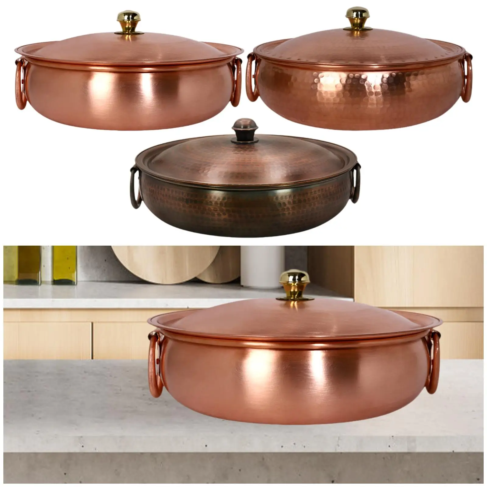 Copper Chafing Dish Ramen Pot Thick Traditional Soup Pot Copper Hot Pot Cooking Copper Chafing Dish Ramen Pot Thick Traditional Soup Pot Copper Hot Pot Cooking