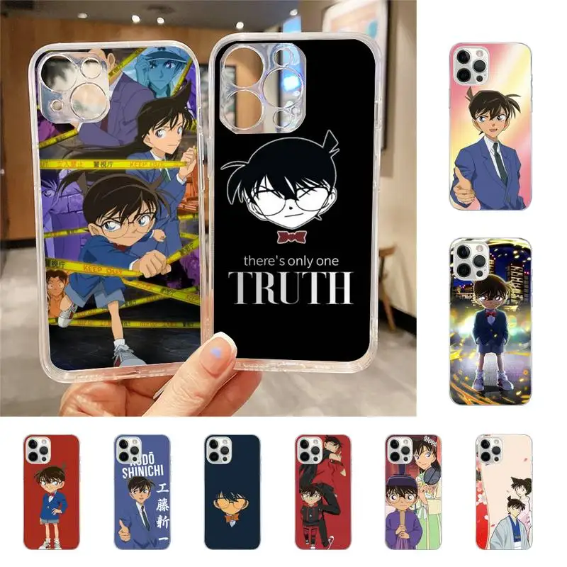 Custodia Per Telefono Anime Detective Conan Per Iphone 7 8 Plus X Xr Xs 11 12 13 Se2020 Mini Iphone Mobile 14 Pro Max Case