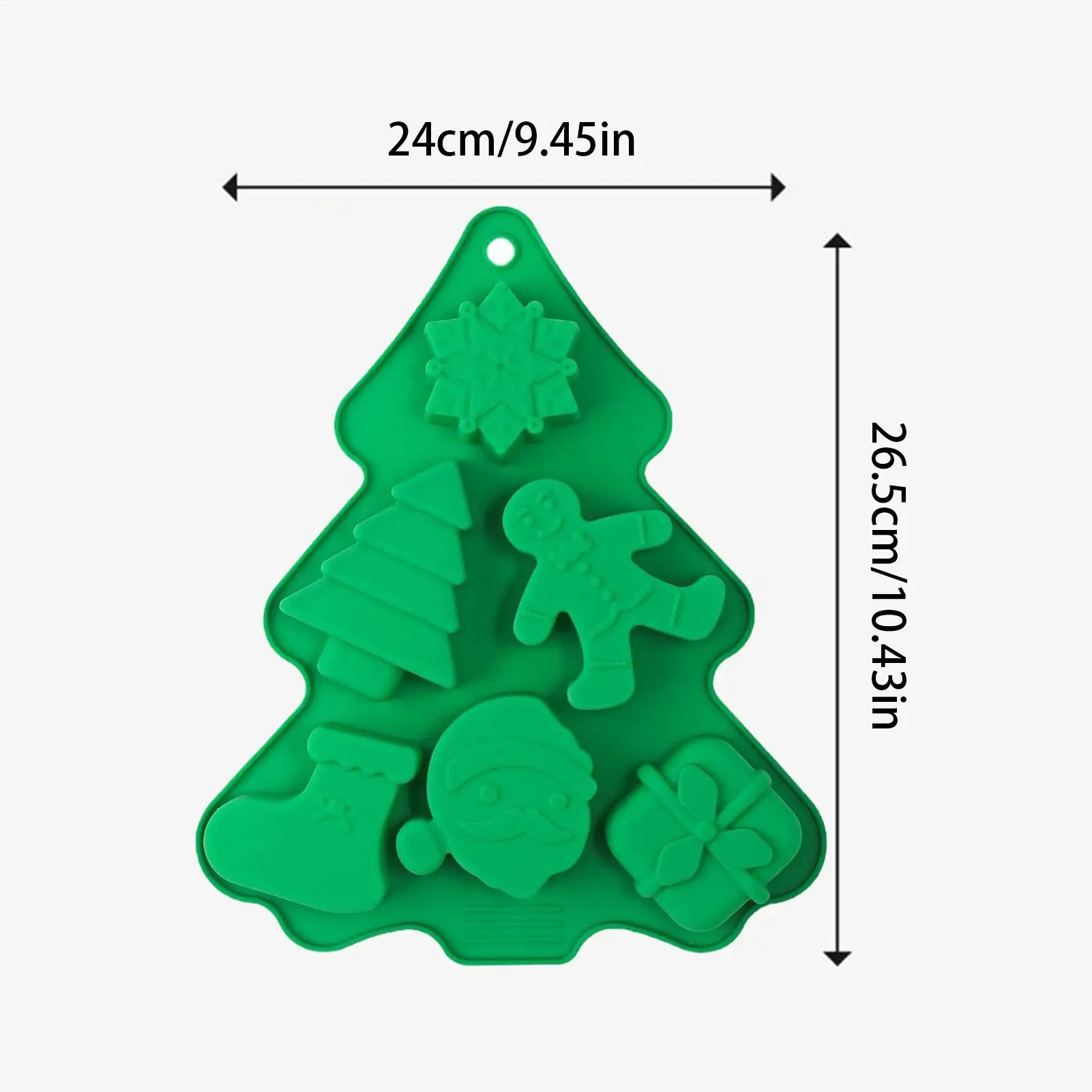 Christmas Chocolate Molds Silicone Silicone 6-Cavity Baking Supplies 3D Snowflake Tree Santa Moulds For Cupcake Topper Mousse