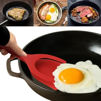 2-in-1 Omelette Spatula Spatula Can Be Used for Toast Toast Pancake Egg Clamp Grip Flip Tongs Kitchen Accessories Cooking