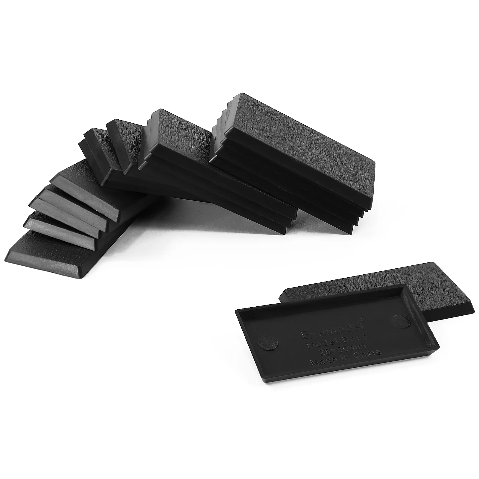 Evemodel 25x50mm rechteckige Basen schwarz für Wargames militärische Simulations szene mb2550 – Detail 5