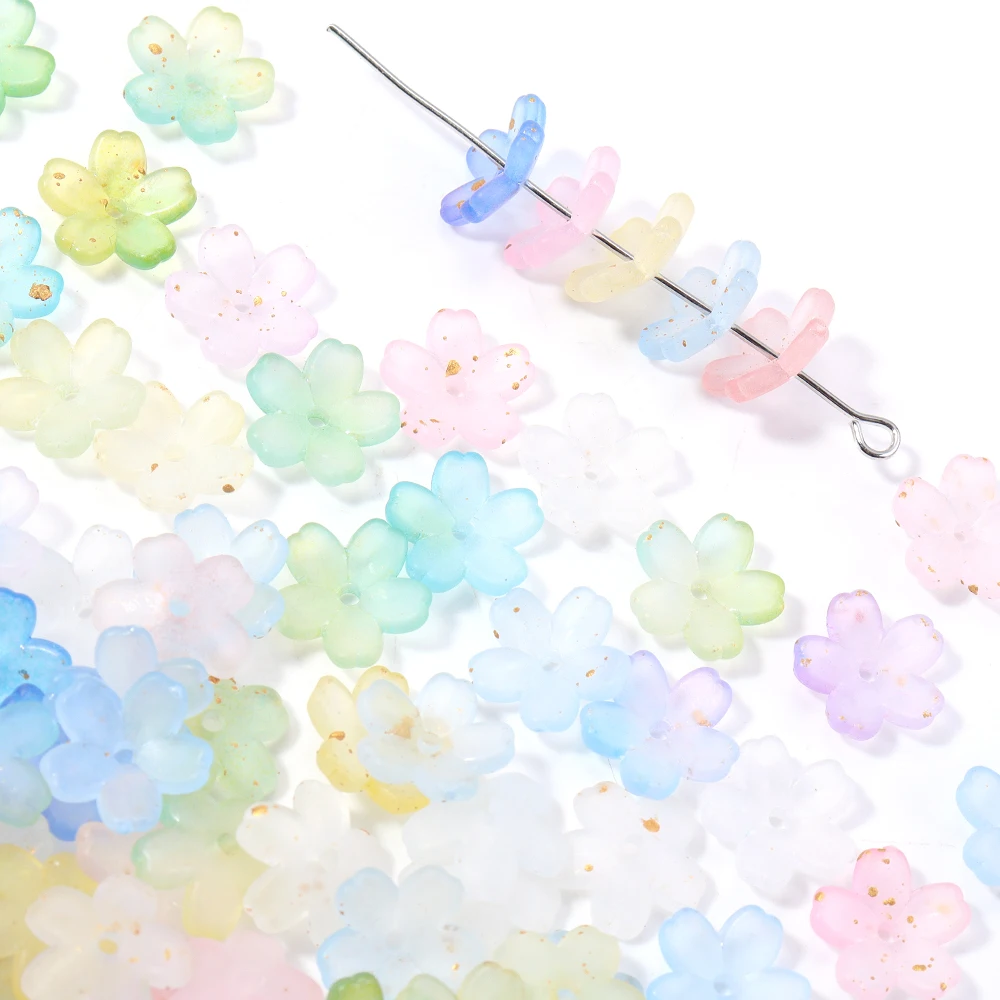 Vibrant 11mm Multi-Colored Acrylic Flower Beads - 200pcs Set