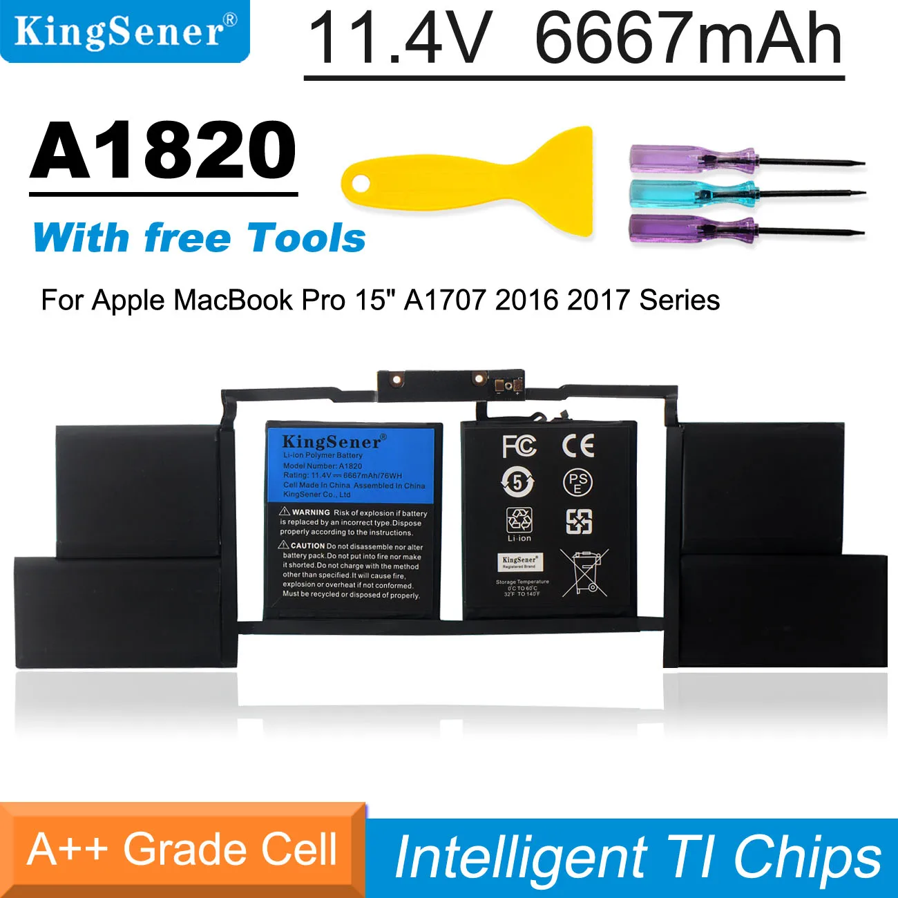 Kingsener-bateria do Portátil para Apple Macbook Pro 15 Polegadas A1820 A1707 2023 2023 Ano 11.4v 6667mah Novo