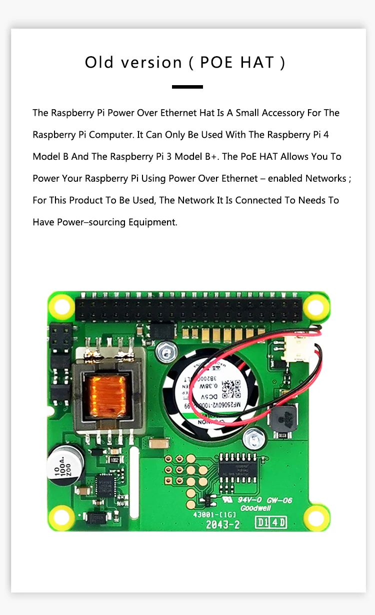 raspberry pi poe hat powers avec câble pi et pi