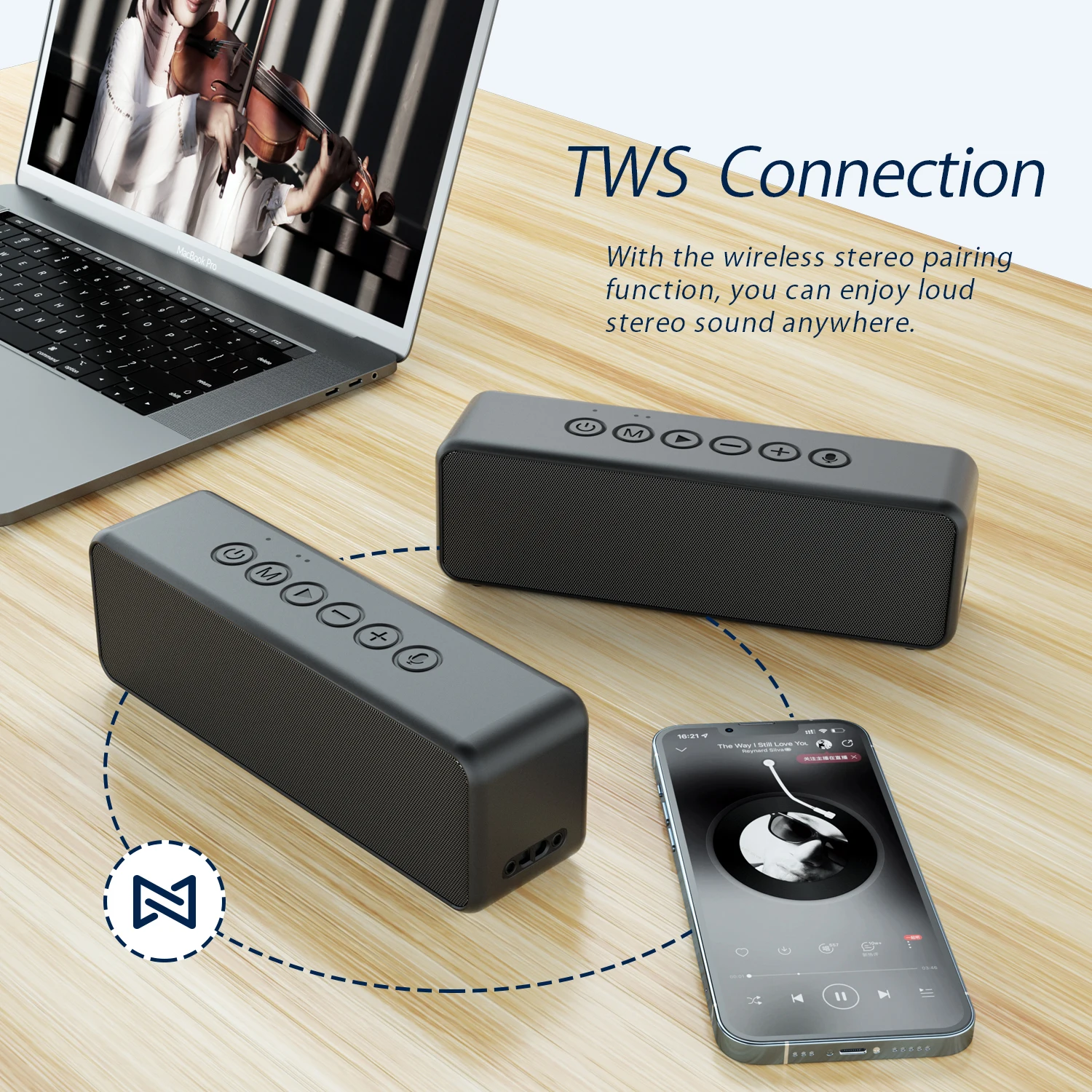 Bluetooth Speaker BOGASING M6 Portable Wireless Bluetooth Speaker 30W Better Bass 24-Hour Playtime Outdoor IPX6 Waterproof Micro SD for All Phone