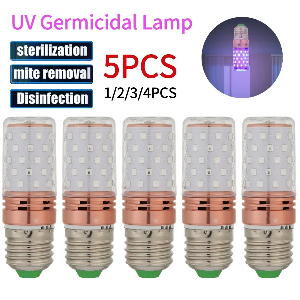 1-5PCS E27 60 LED UV Germicidal Corn Lamp Kill Dust Sterilize Disinfection Light Bulb