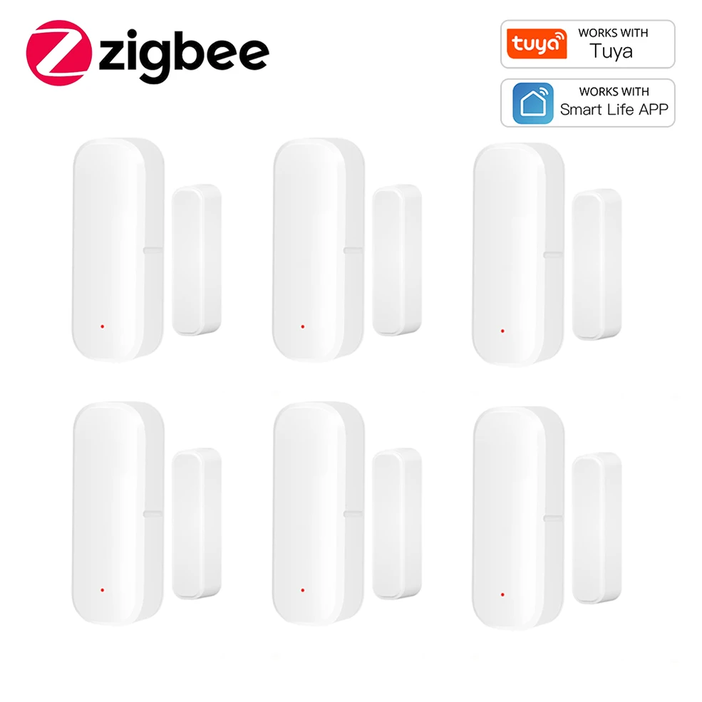 Capteur de porte Zigbee, capteur de contact pour fenêtre, détecteur d'ouverture et de fermeture, alarme de sécurité pour maison intelligente, compatible avec Tuya Hub et Smart Life. 1