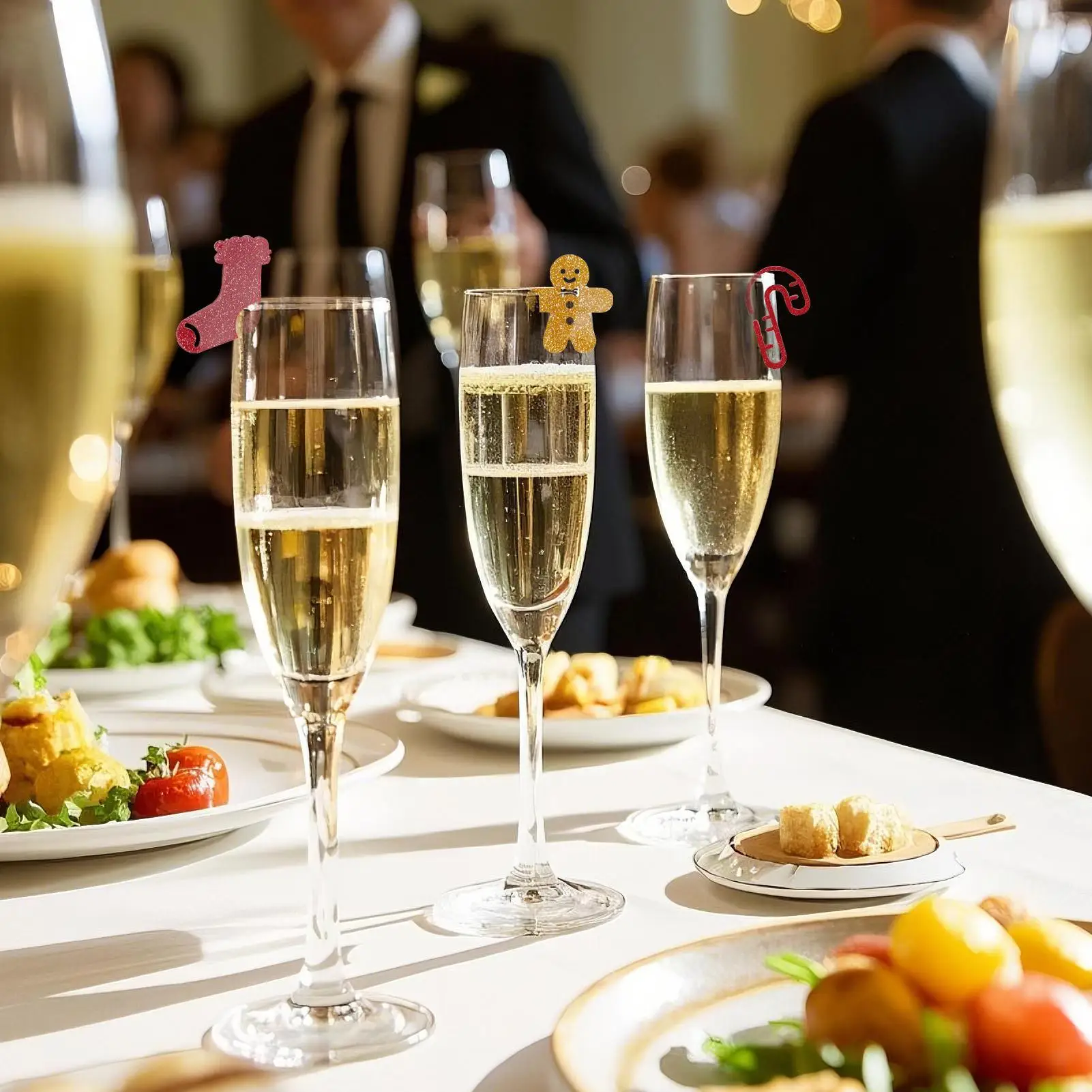 Wine Charm Kit 10 Pieces 2D Acrylic Christmas Glass Marker Decor Reusable Funny Cup Charm For Party Tasting Drinking Beach Men