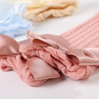Mildsown Baby Girls Knee High Socks Soft Long Socks Thin Breathable Mesh Stockings with Bow for Infants Leg Warmers 0-3Years Old 3