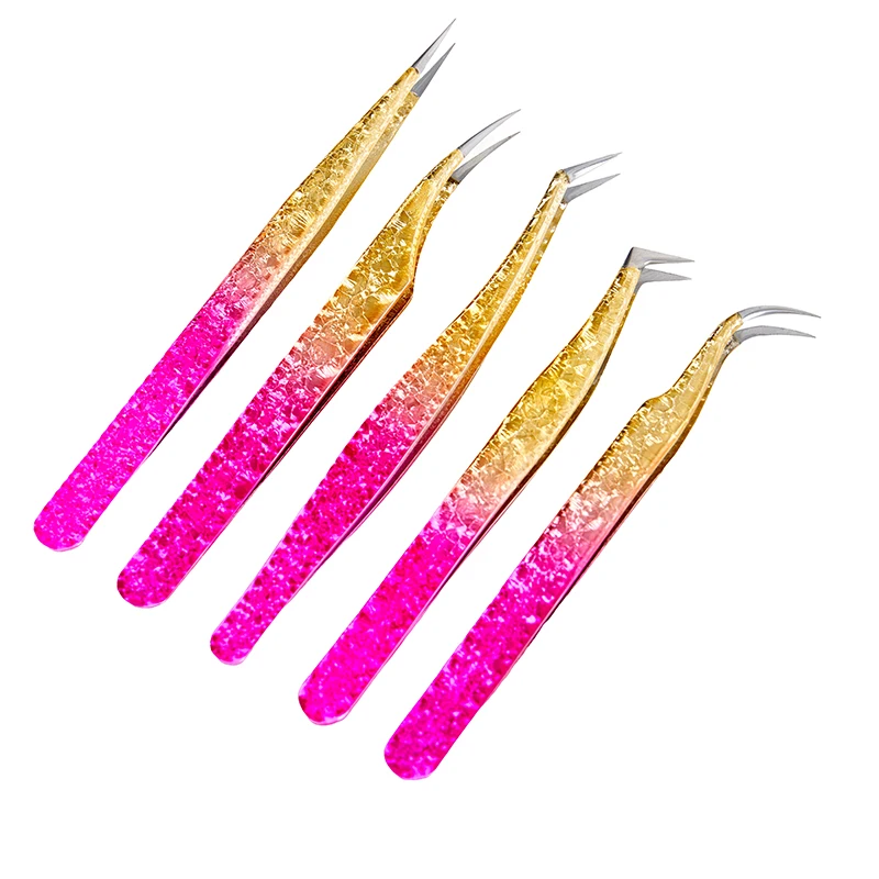 1 Pc Eyelash Tweezers Ice Flower Anti-static 3D Accurate Eyebrow Grafting False Lashes Extension Supplies Makeup Tweezer Tools 6