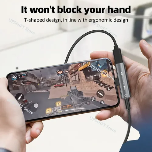 USB C ~ 3.5mm 헤드폰 및 충전기 어댑터, 2 인 1 c형 잭 오디오, PD 고속 충전 DAC 디코딩 칩 HIFI 사운드 T 모양 3
