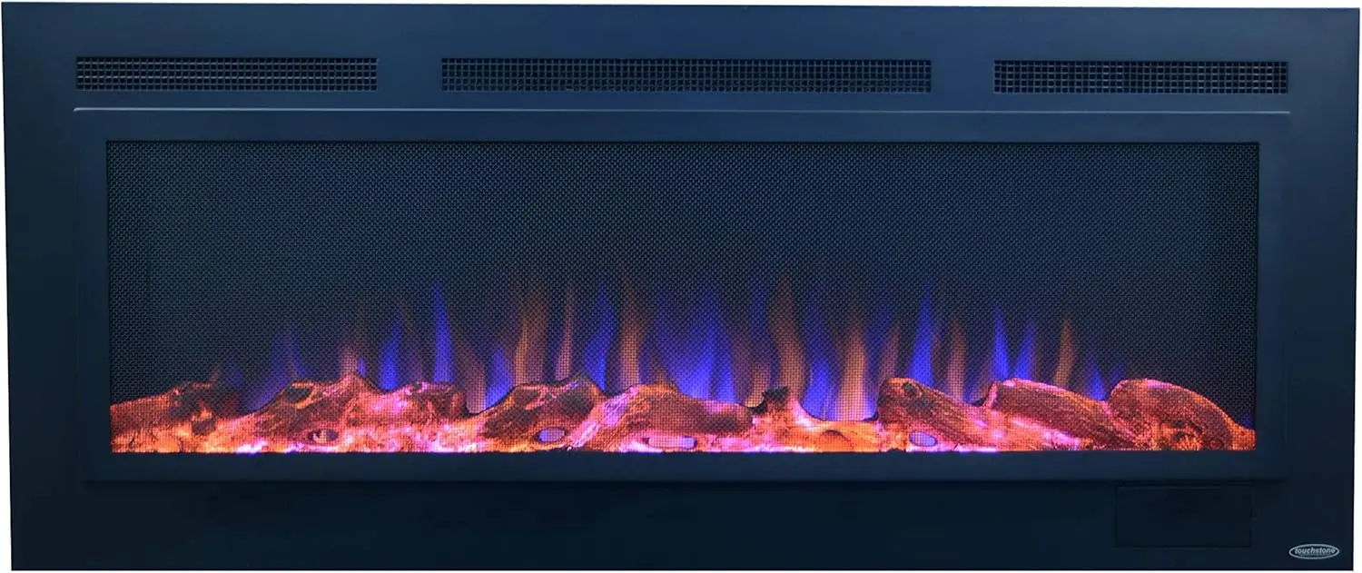 Anti-Glare Screen-Front 50" Electric Fireplace Features Anti-glare Steel/screen Front for More Traditional Fireplace Displays