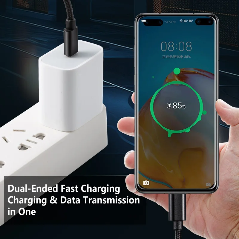 New 5A 66W Nylon Fast Charging USB-C to USB-C Cable - Available in 1m, 2m, and 3m Lengths