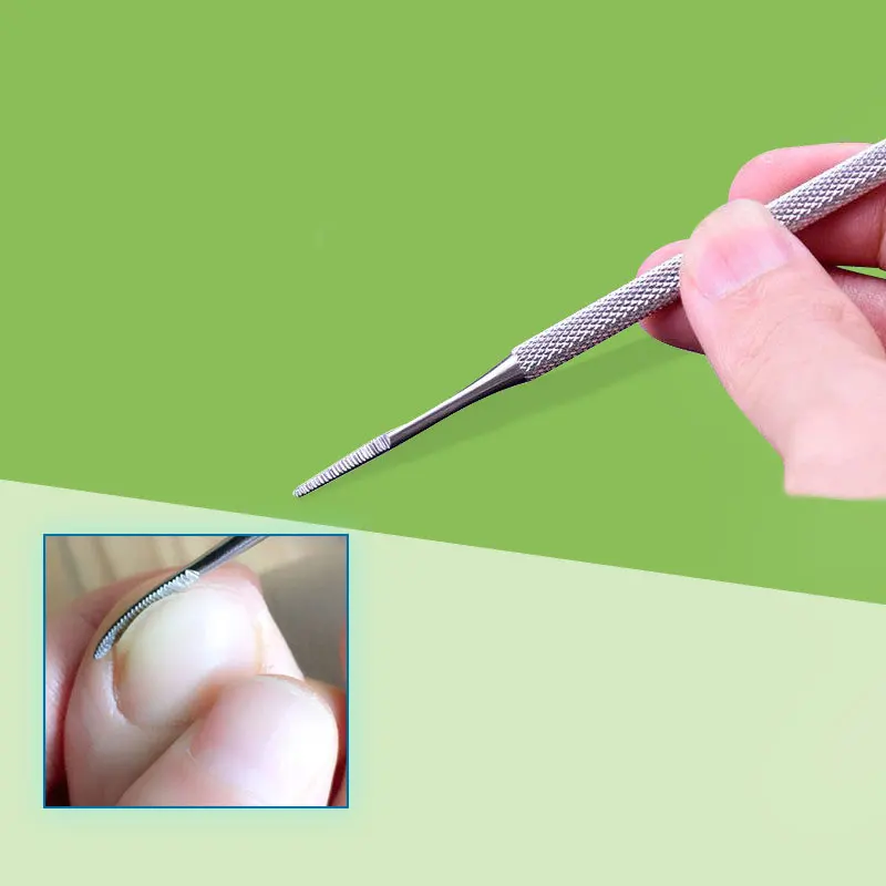 스테인레스 스틸 더블 엔드 네일 트리머, 네일 그루브 스푼 네일 파일, 청소 및 관리 도구