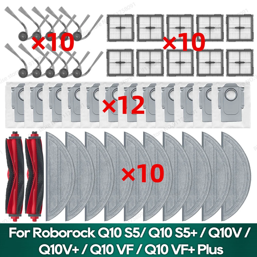 Lot de 4 filtres HEPA pour Roborock Q10 S5/Q10 VF/Q8 Max Pro, pièces de rechange, ABS et tissu de filtration haute efficacité Lot de 4 filtres HEPA pour Roborock Q10 S5/Q10 VF/Q8 Max Pro, pièces de rechange, ABS et tissu de filtration haute efficacité