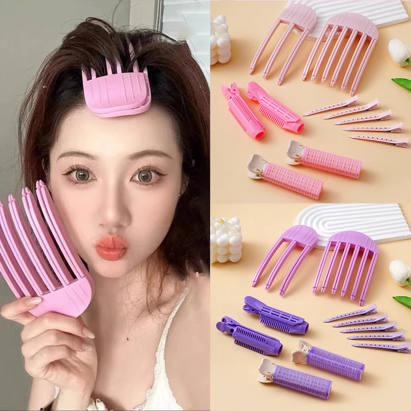 세트 푹신한 머리핀 컬링 앞머리 클립 헤어 뿌리 볼륨 헤어 클립 여성 컬링 고정 모양 패션 볼륨 헤어 롤러