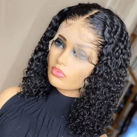 Perruque sans colle, bouclée crépue, avec dentelle frontale, en cheveux humains, prête à porter, effet mouillé et ondulé, perruque Water Wave en cheveux humains pour femmes 4
