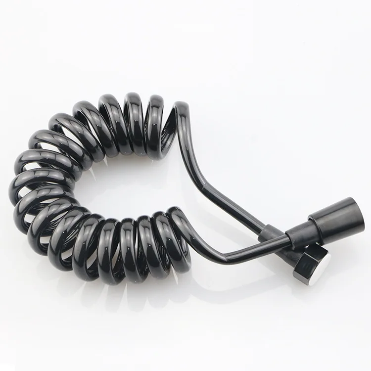 2M Black Spring Flexible Shower Hose for Water Plumbing Toilet Bidet Sprayer Gun Telephone Line bathroom Accessories