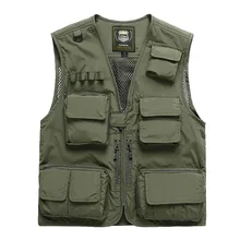 

Spring and Autumn Men's Casual Outdoor Detachable Multifunctional Journalist Travel Photography Mesh Quick-drying Fishing Vest