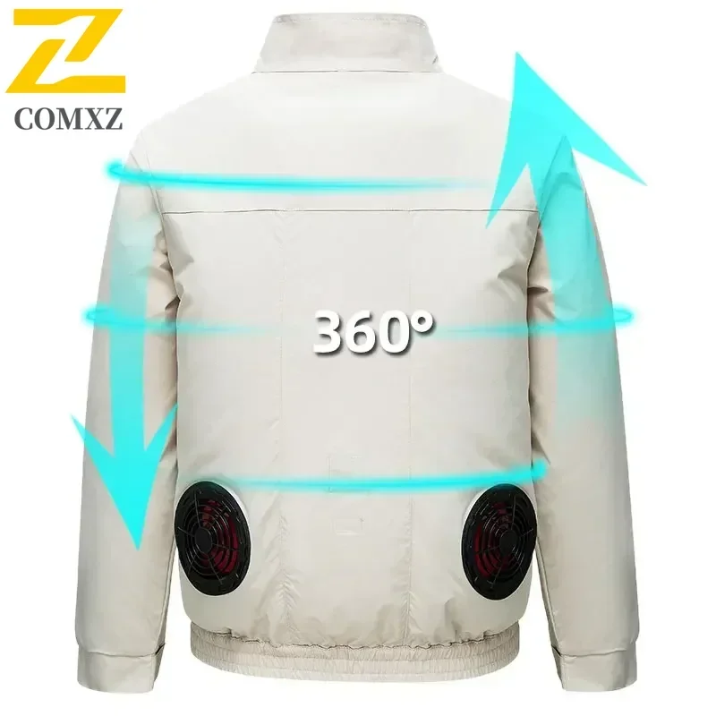 EiAO Cool Jacket Men's Hot Weather Work Fan Coat USB Refrigeration Air Conditioning Clothes Women's Body Cooling Fishing Clothes