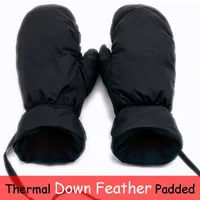 Thermal Snowboard Ski Gloves Men Women Winter Warm Snow Mountain Skiing Snowmobile Mittens Kids Long Rope Hang 1