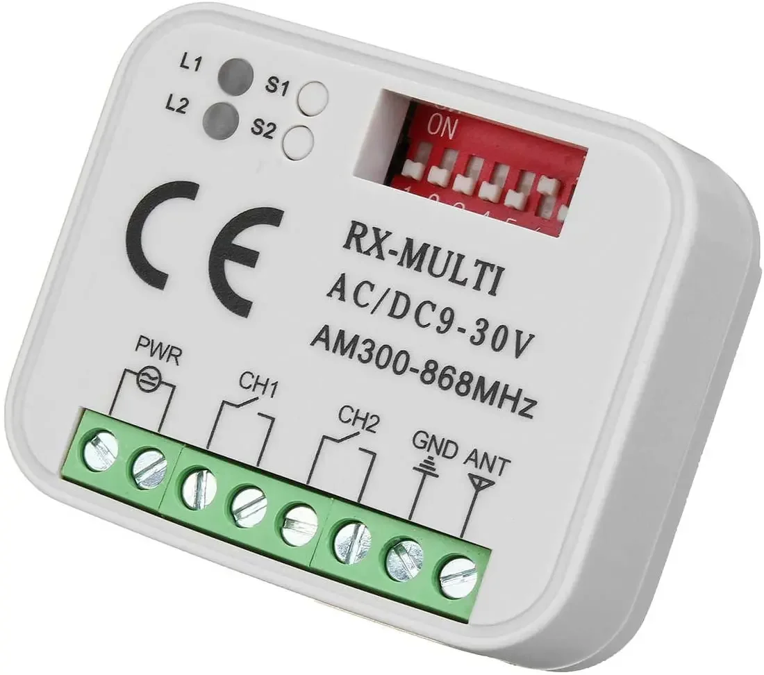 Universal RX Multi Frequency 300-868MHz Rolling and Fixed Code & Learning Code Garage Door Remote Control Receiver Controller 4