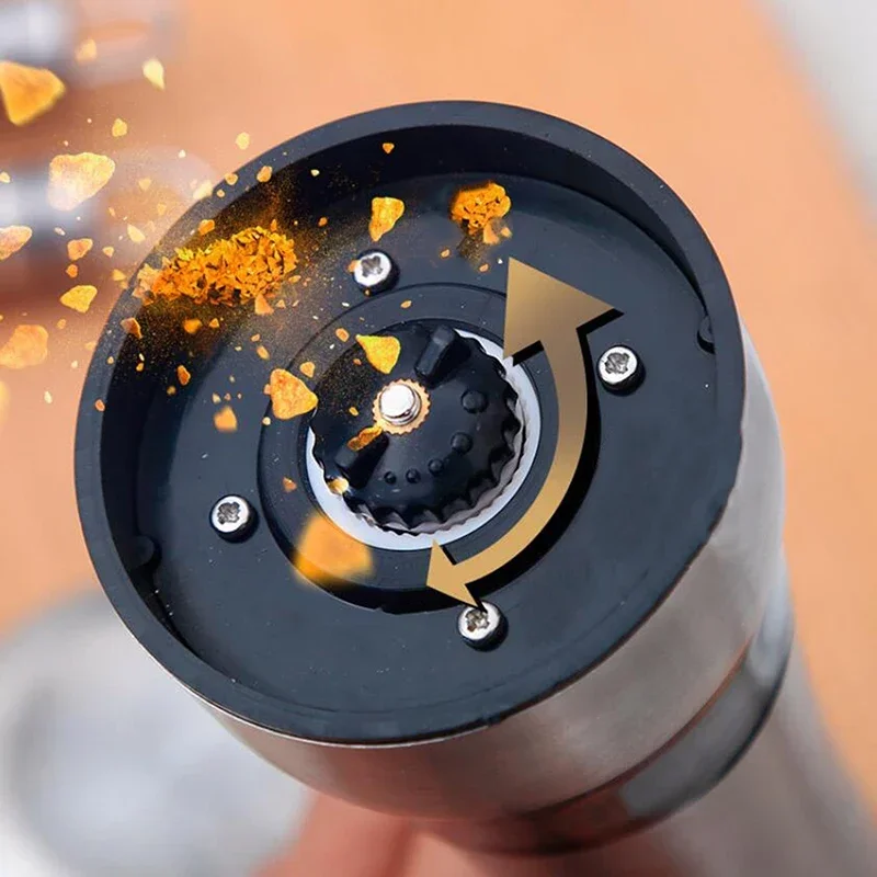 Salt And Pepper Grinder Refillable Stainless Steel Shakers Adjustable Coarse Mills Portable spice jar containers