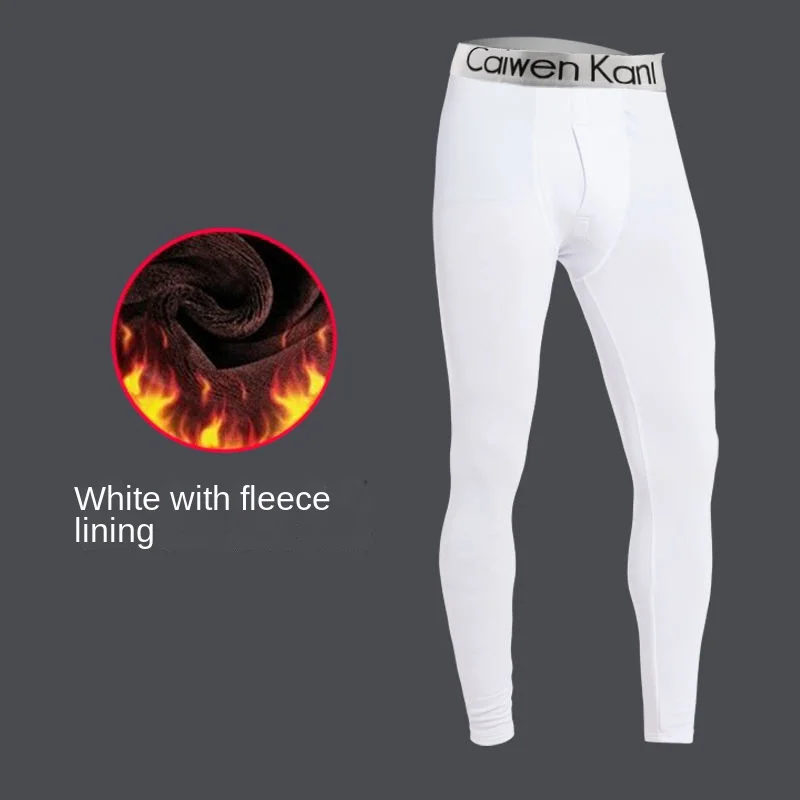 Men Long Johns Thermal Skin-Friendly Underwear Winter Warm Long Pants Male Elastic Large Size Leggings Plush ComfortableTights