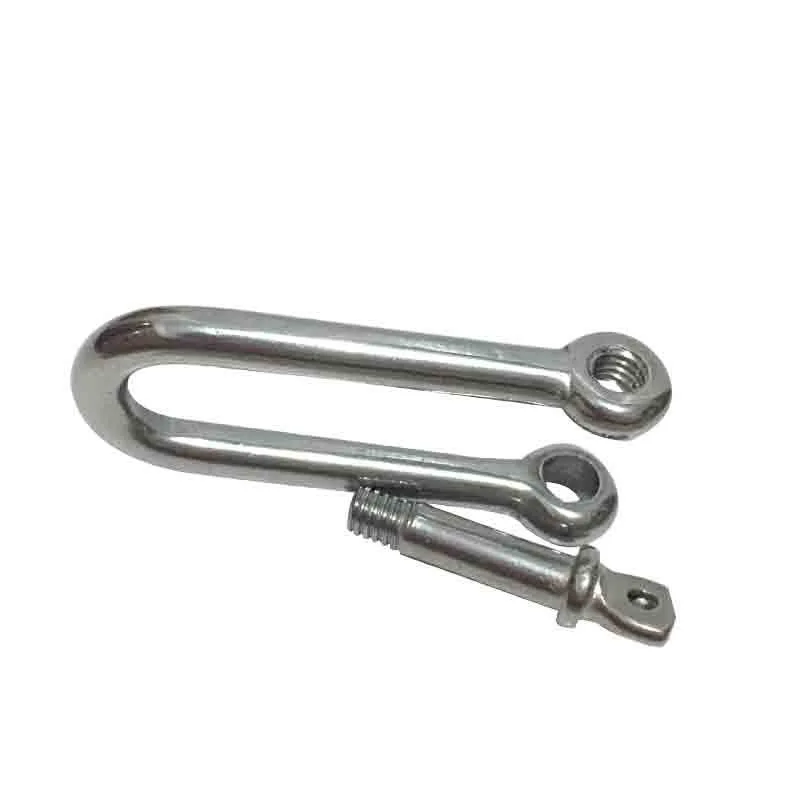 

Stainless steel extended D-type shackle load-bearing safety hook to prevent release 4*40mm Marine hardware