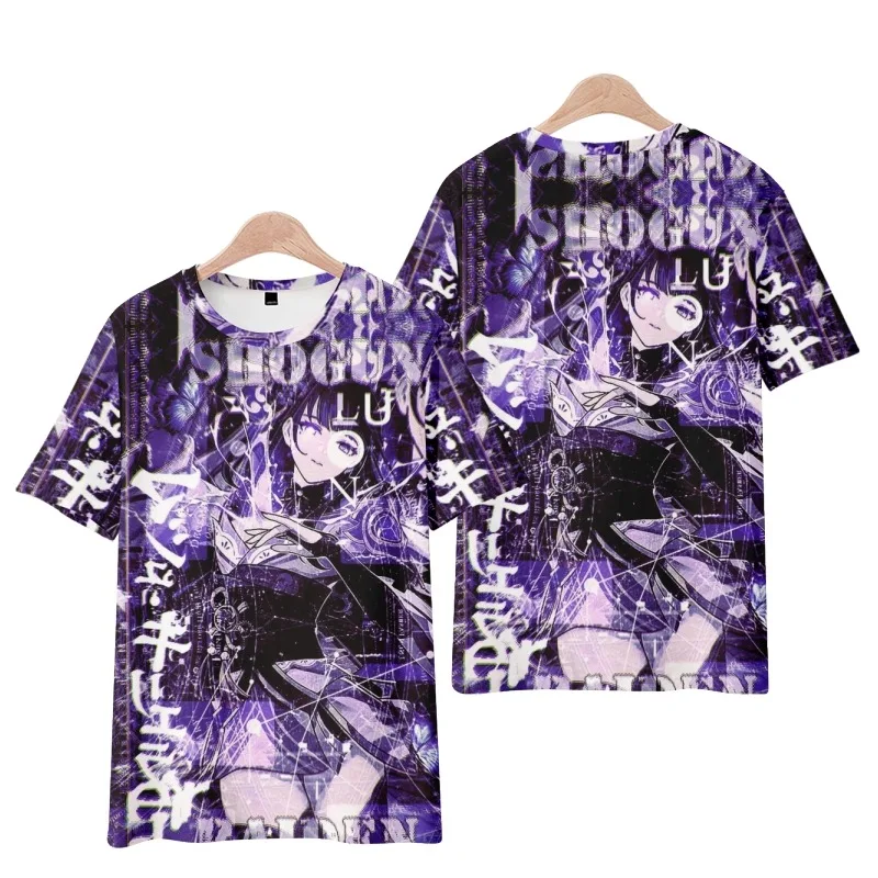 

2023 New in Genshin Impact Baal Merch Raiden Shokun T-Shirt Harajuku Men Casual Short Sleeve Tee Shirt Clothes Fashion