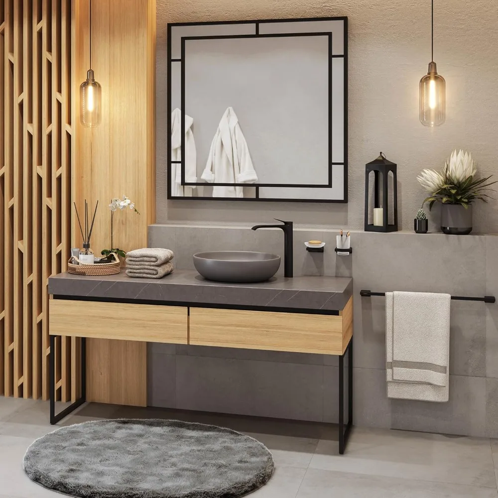 AddStoris -Bath Rail -Towel Bar, Practical and elegant, wall mounted according to，Has security continuity，Matte Black