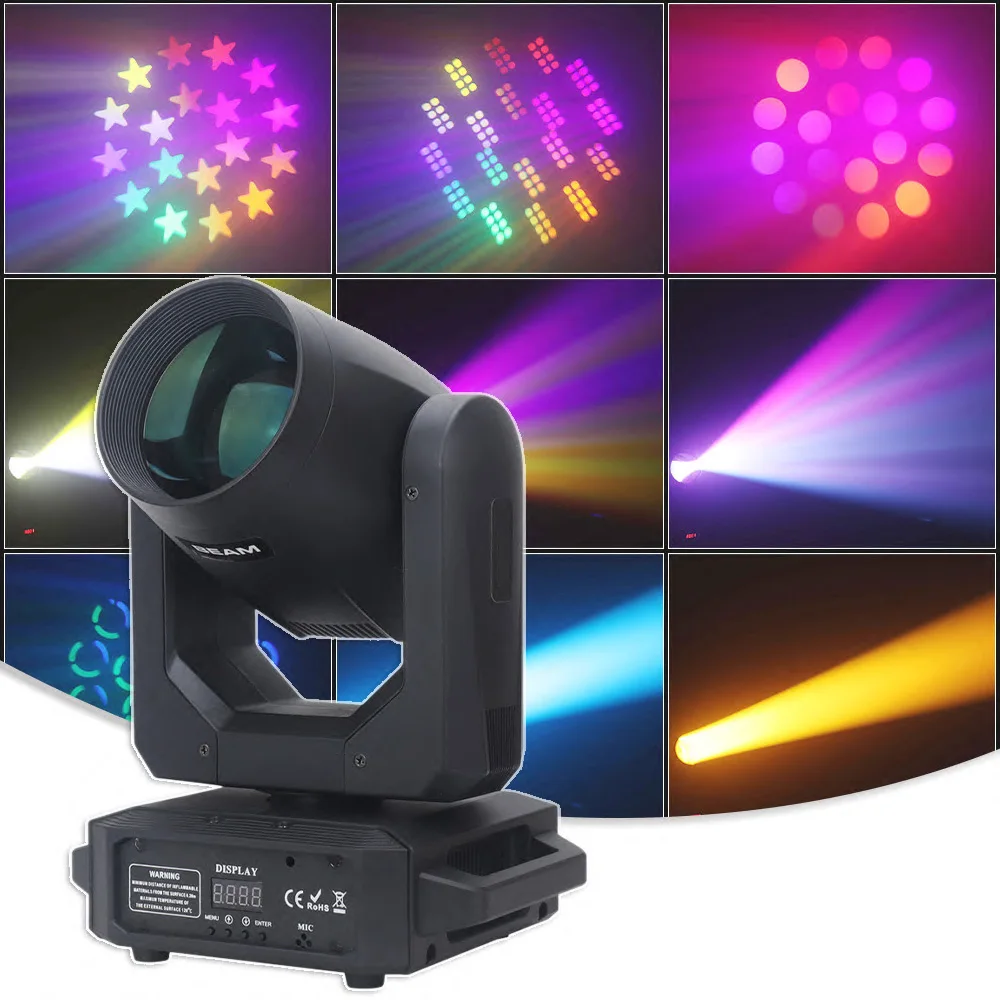 

YUER 200W LED Moving Head Stage Ligthing For Part DJ Disco Beam Gobo Effect DMX Sharpy Concert Wedding Decoration Stage Lights