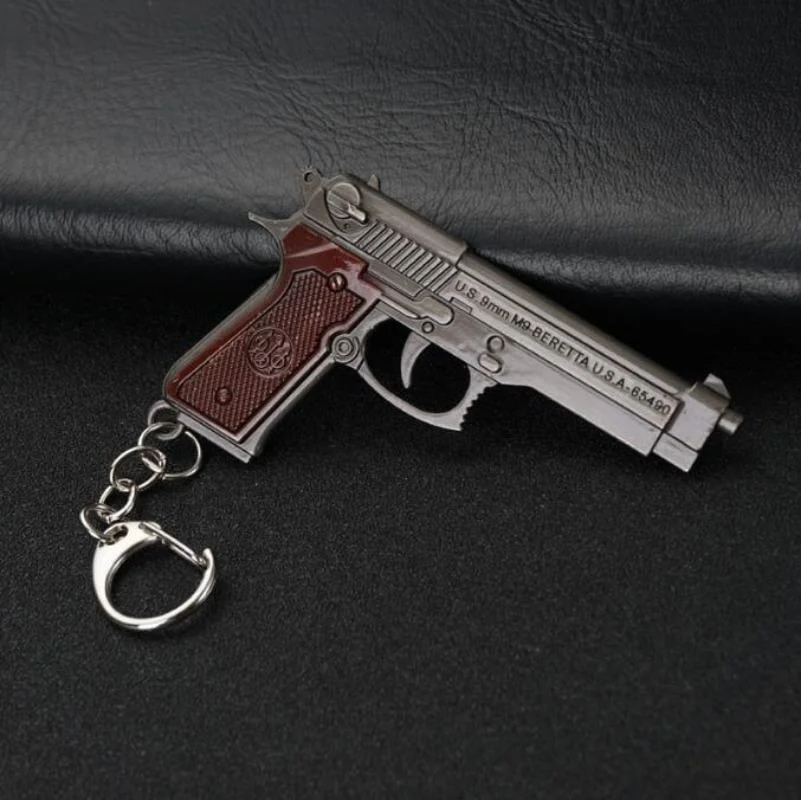 Mini Pistol Model Metal Alloy Material Cool Pistol Key Chain Children's Men's Accessories