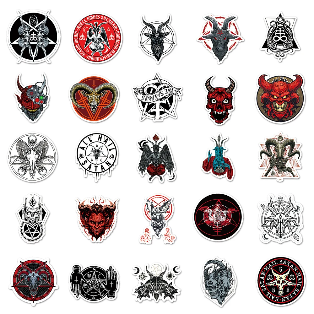 10/30/50PCS Devil Satan Stickers Gothic Decals Toys Graffiti Laptop Phone Case Skateboard Waterproof Cool DIY Sticker Wholesale