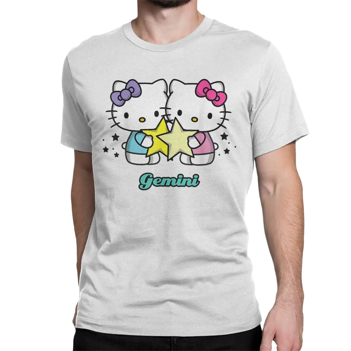 thumbnail image 1 of Camisetas de Hello Kitty para hombre y mujer, camisa de manga corta con cuello redondo, de algodón, regalo de cumpleaños, 1 of 4