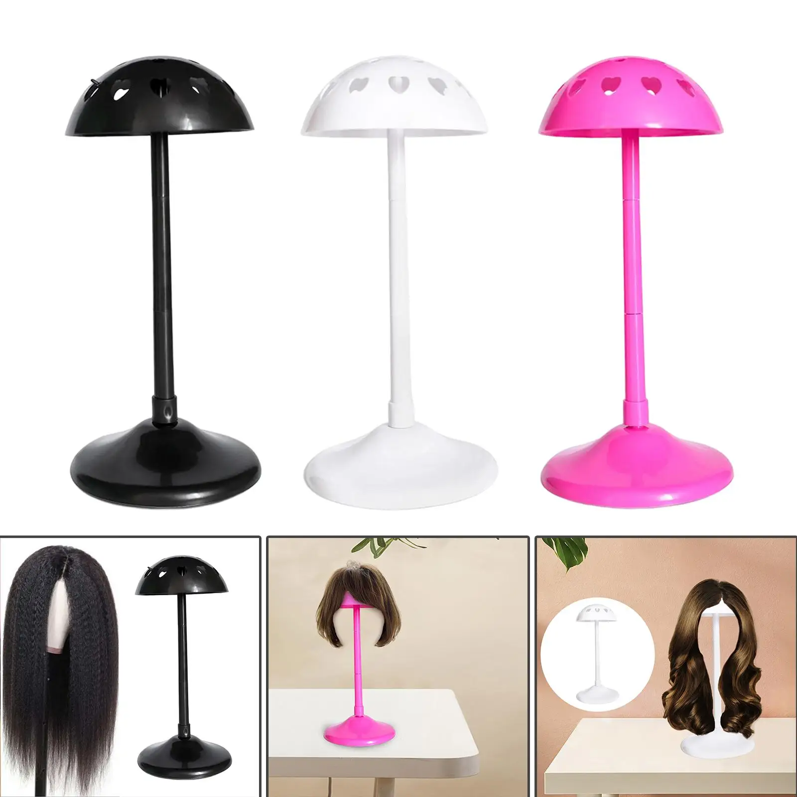 Wig Display Stand with Adjustable Height for Hair Care and Storage in  Wig Display Stand with Adjustable Height for Hair Care and Storage in