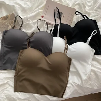 4 colori Canotta per le donne Fitness Crop Top Mujer Ropa Estate Elegante Sexy Tutto-fiammifero Casual Топ Ж onderdelen Estetica Solido Nuovo 1