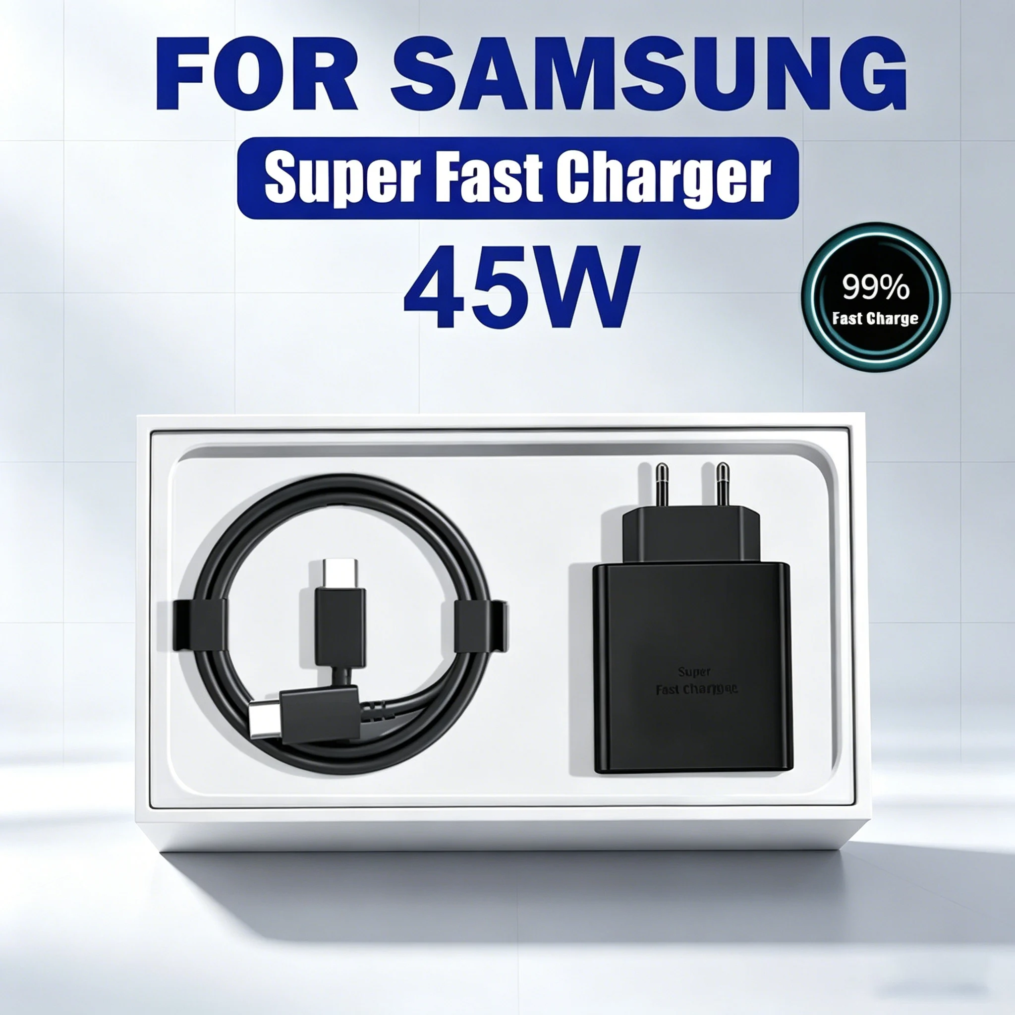 High-Speed 45W PD Super Fast Charger with Type C Quick Charging Cable