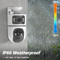 SZSINOCAM 2 caméras IP WiFi extérieures panoramiques et inclinables, caméra de surveillance vidéo HD sans fil avec version filaire, veille 24h/24 4