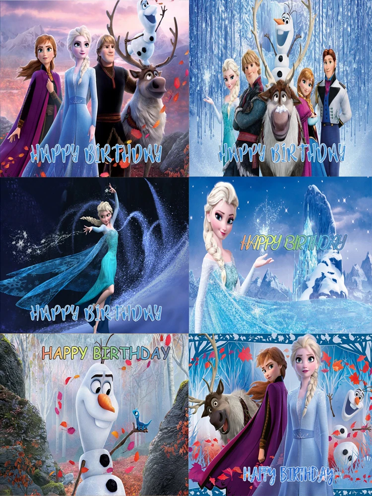 

Disney Frozen Elsa Anna Princess Theme Birthday Party Baby Shower Photography Vinyl Background Children Room Decor Supplies