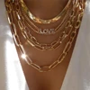 99618-352f7d.jpg Colliers en chaîne de perles tressées simples, ton or, ensemble de colliers avec pendentif superposé pour femmes, usage quotidien et de fête, 5 pièces/ensemble