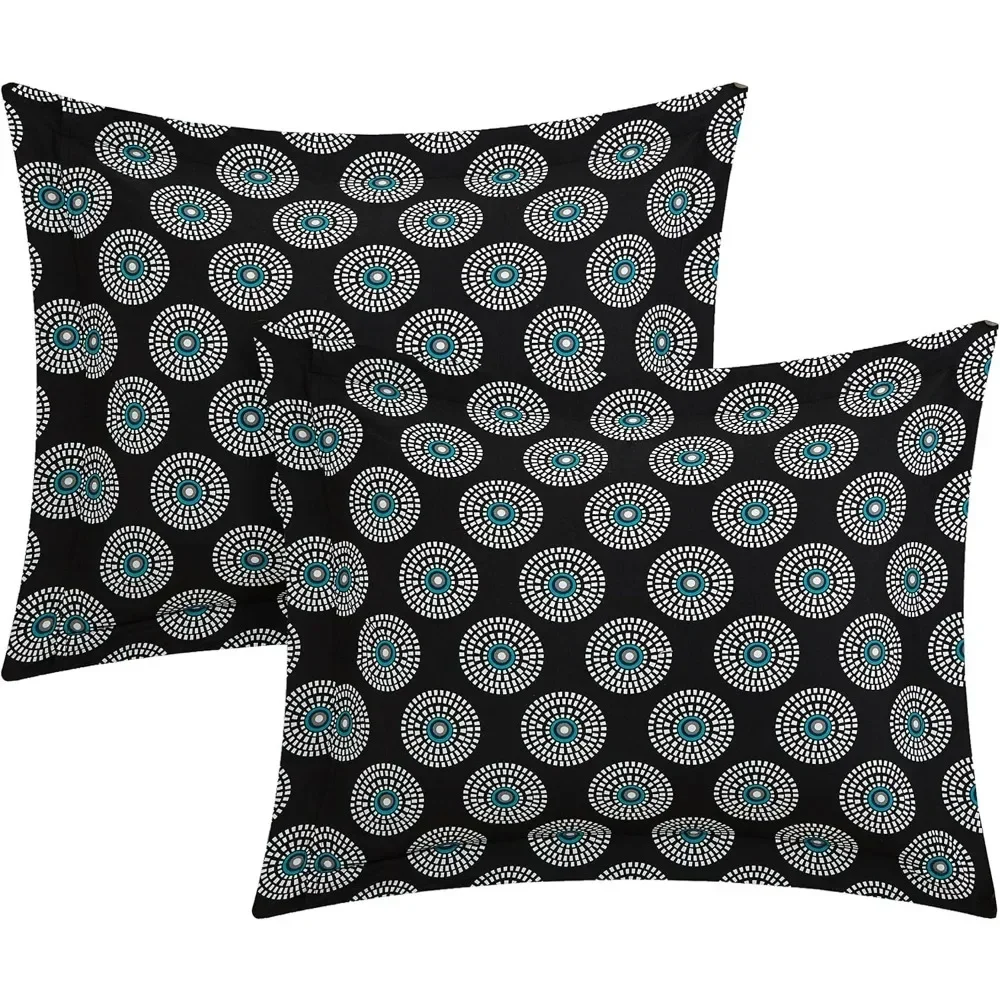 

Mornington Large Scale Contempo Bohemian Reversible Printed With Embroidered Details. Queen Bed in a Bag Comforter Set 10 Pieces