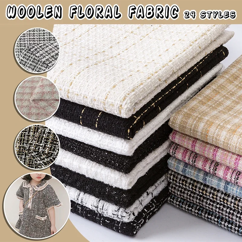50 cm Gold Seide Kleiner Duftstoff Faser Plaid Tweed Stoff Damen Kleid Mantel Schuhe Hüte Taschen DIY Kleidung Handgemacht Nähen – Detail 2