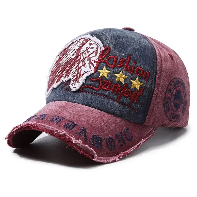Baseball Cap Retro Distressed Outdoor Sports Hat Spring Autumn Sunhat Letter Embroidery Men