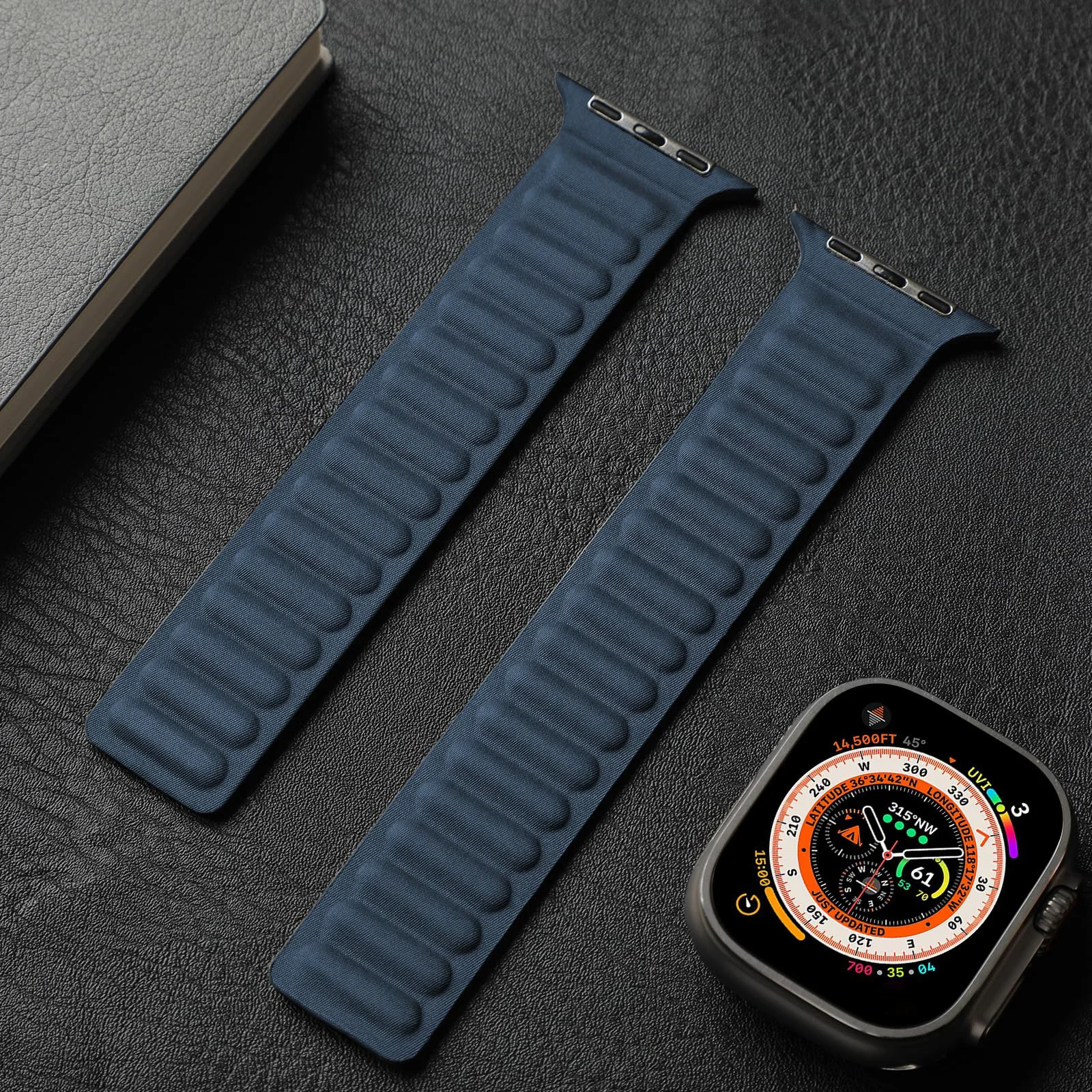 Фото Ремешок Плетеный для Apple Watch Band Ultra 2, оригинальный магнитный браслет для iWatch Series 9 8 SE 7, 49 мм 44 мм 40 мм 45 мм 41 мм №3