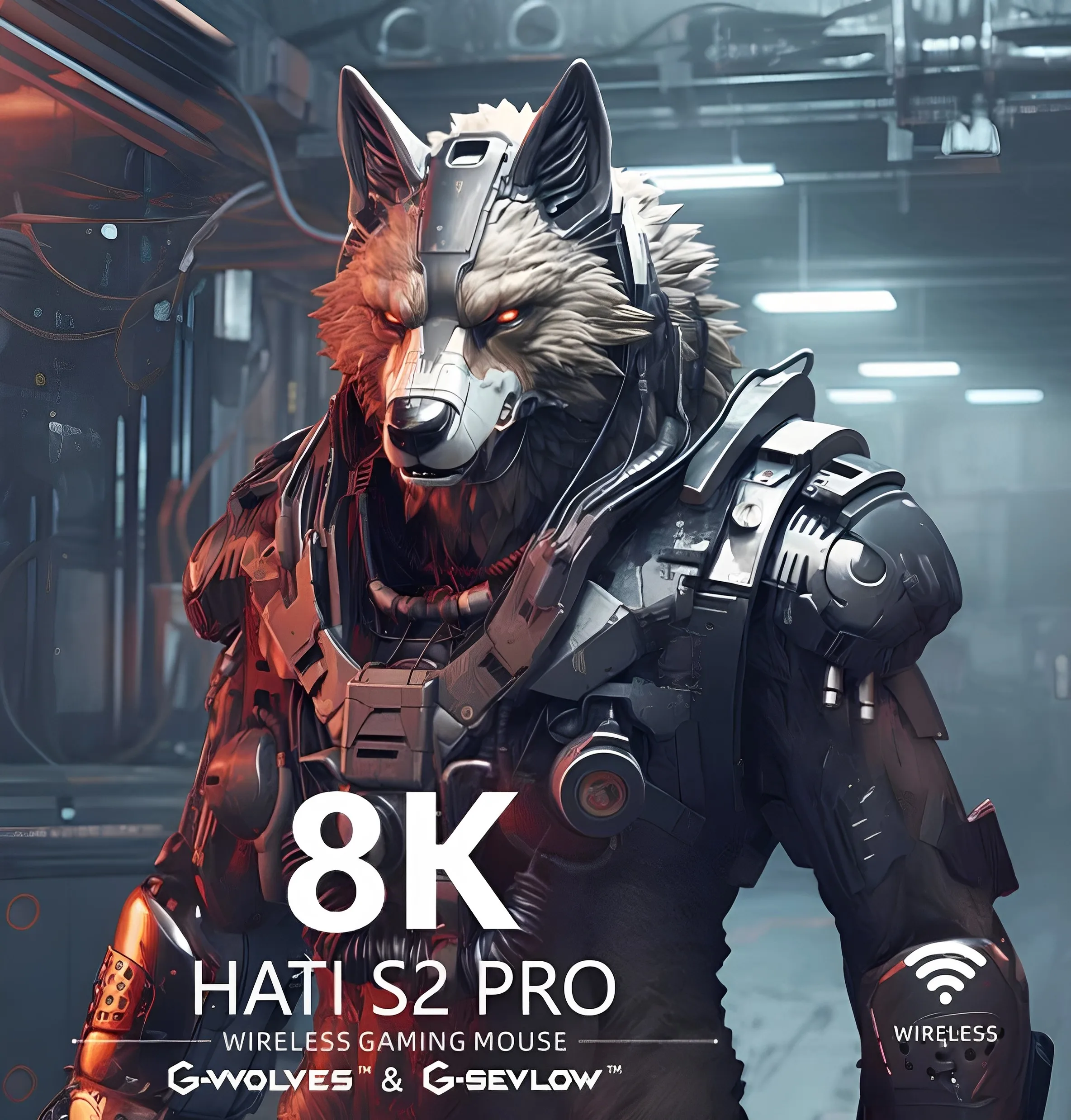 G-Wolves HTS 2 Pro 게이밍 마우스 8K Pixart PMW 3950 RGB 무선 마우스 저지연 경량 Apex CSGO VALORANT 게임용 마우스