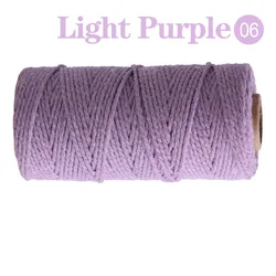 Eco-Friendly Cotton Macrame Cord for DIY Crafts and Home Decor (2mm, 100M) (SLQ 06 Light Purple)
