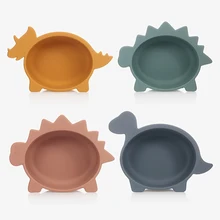 

New Baby Dinosaur Bowl Bebe Food Container Children Silicone Tableware Bpa Free Eating Dishes Infants Food Grade Dinnerware