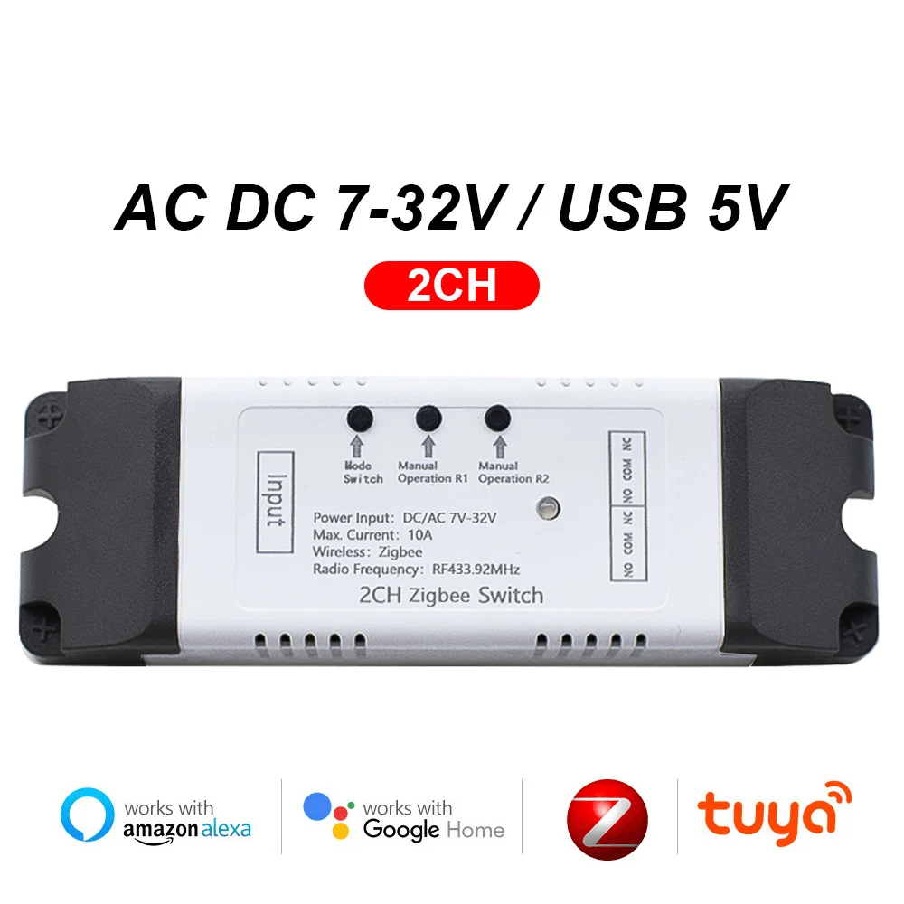 Tuya Zigbee Jog Tippen Schakelaar Module, Usb 5V 7-32V 220V Diy Smart Switch, werkt Met Zigbee Brug, Voice Control Door Alexa